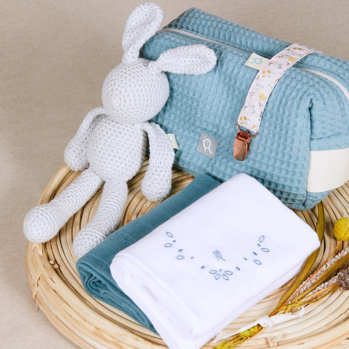 Muselina bordada para bebe Azul Muselina bordada para bebe Bapum Kids