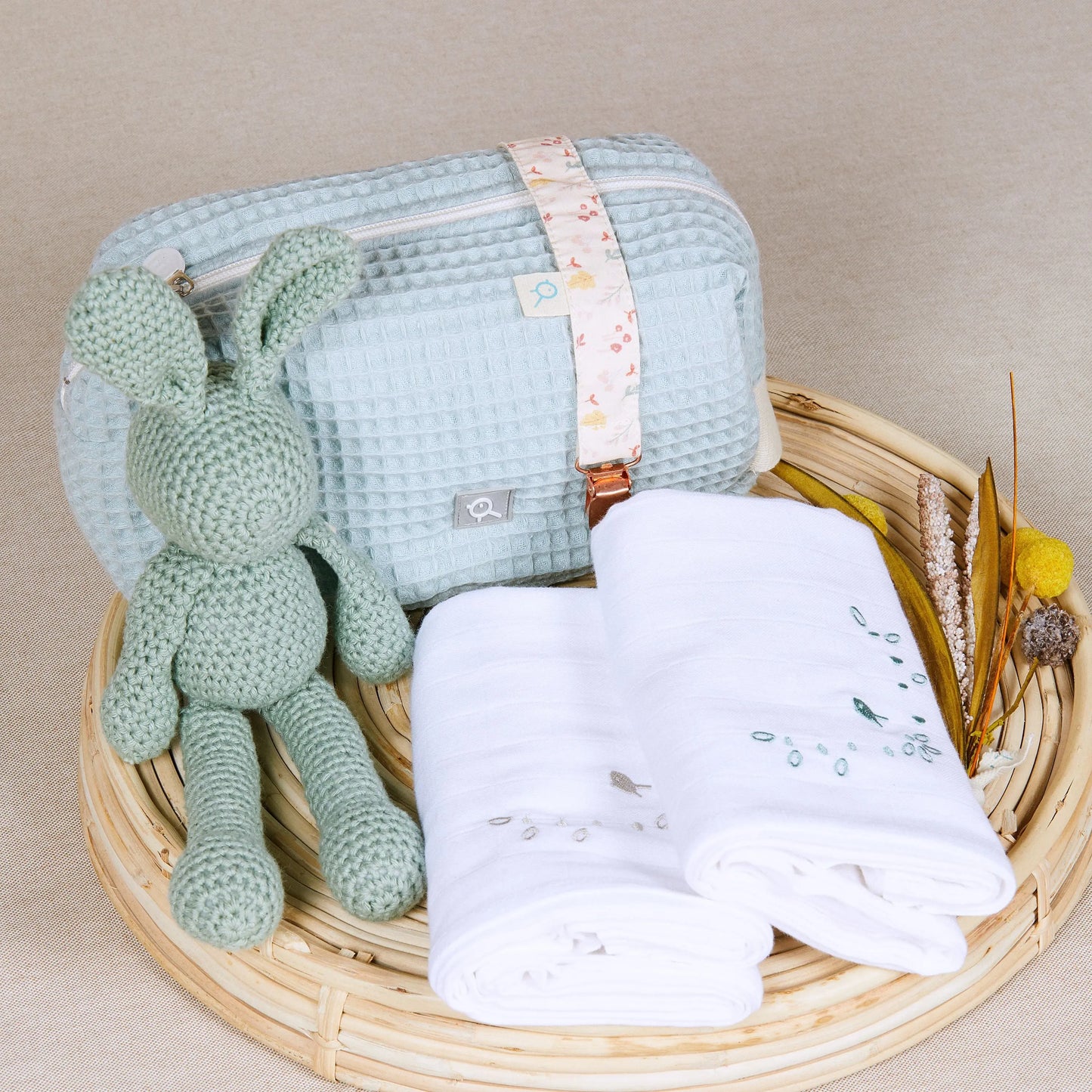 Muselina bordada para bebe Gris Muselina bordada para bebe Bapum Kids