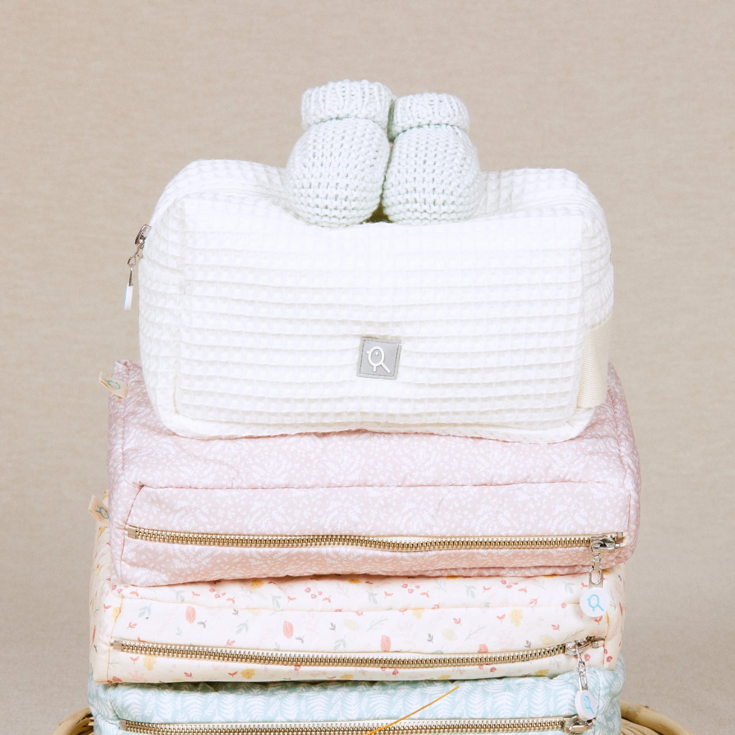 Neceser del bebe Bapum Kids Neceser del bebe Waffle crudo para Pañales