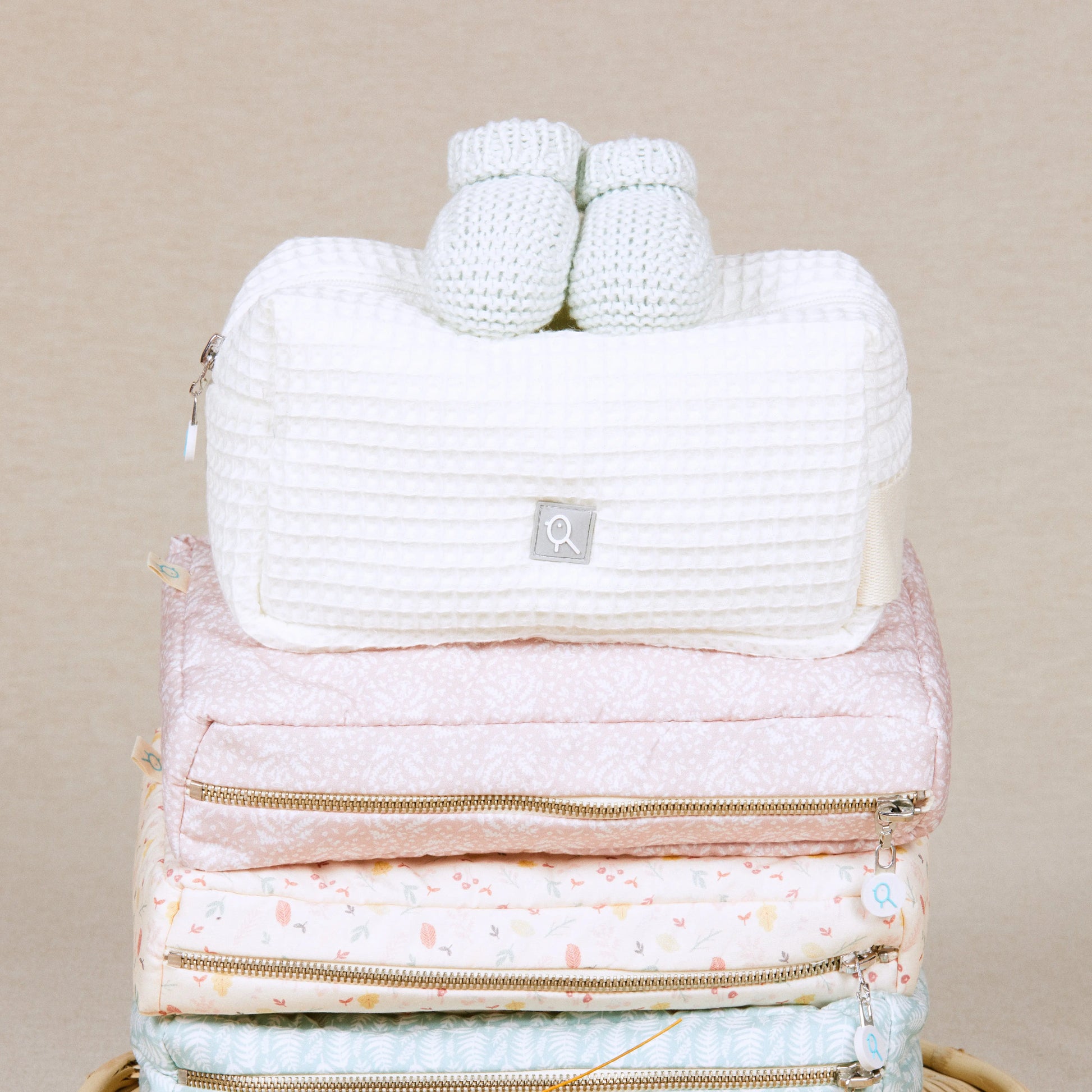 Neceser del bebe Bapum Kids Neceser del bebe Waffle crudo para Pañales